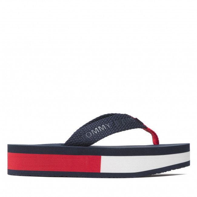 Infradito TOMMY JEANS - Webbing Mid Beach Sandal EN0EN01819 Twilight Navy C87