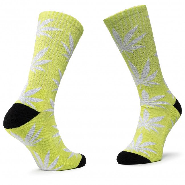 Calzini lunghi da donna HUF - Plantlife Metallic Leaves Sock SK00447 r.OS Hot Lime