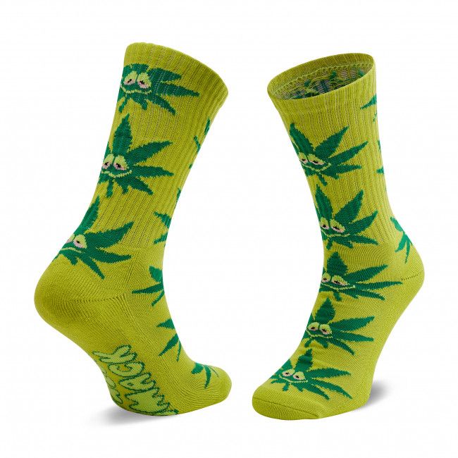 Calzini lunghi da donna HUF - Green Buddy Strains SK00544 r. OS Green