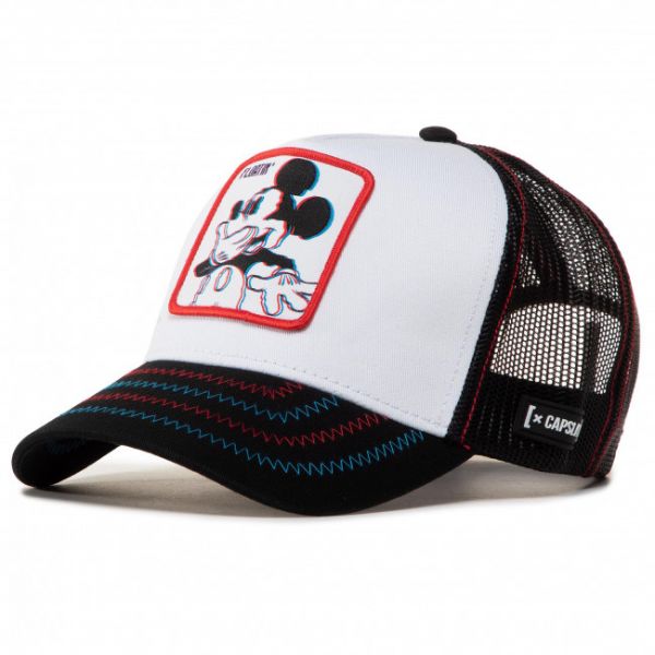 Cappellino Capslab - Casquette Trucker Mickey CL/DIS/1/FLO White/Black
