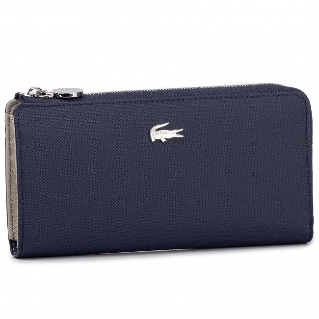 Portafoglio grande da donna Lacoste - Slim Zip Wallet NF2780DC Peacoat 021