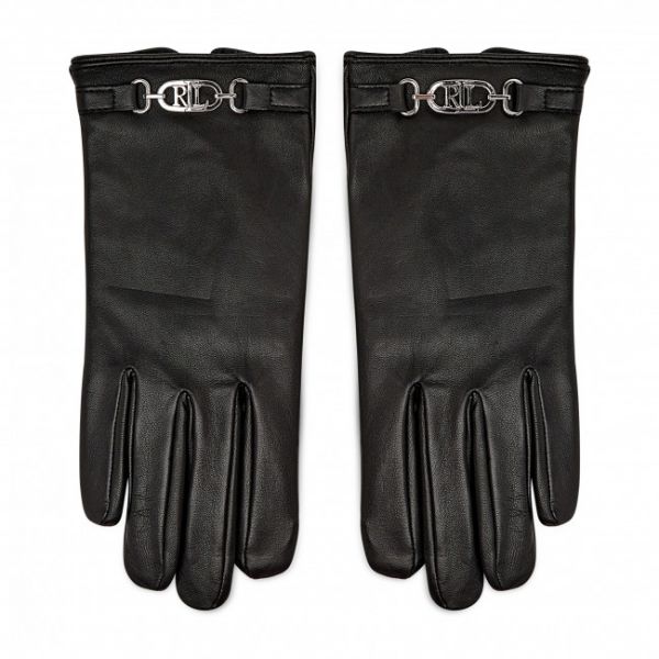 Guanti da donna Lauren Ralph Lauren - Logo Hdw Lthr 454855053001 Black Guanti da donna Lauren Ralph Lauren - Logo Hdw Lthr 454855053001 Black