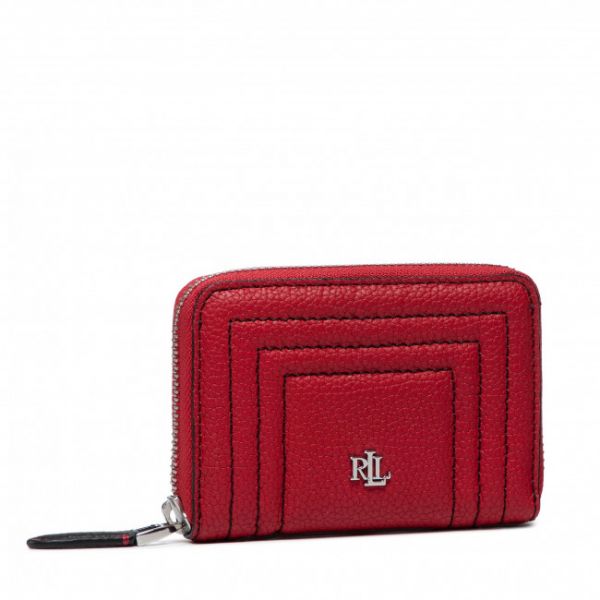 Portafoglio piccolo da donna Lauren Ralph Lauren - Sm Zip Wllet 432852957001 Red/Black