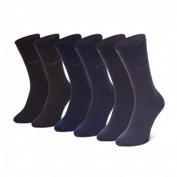 Set di 3 paia di calzini lunghi da uomo Bugatti - 6803X Navy 545