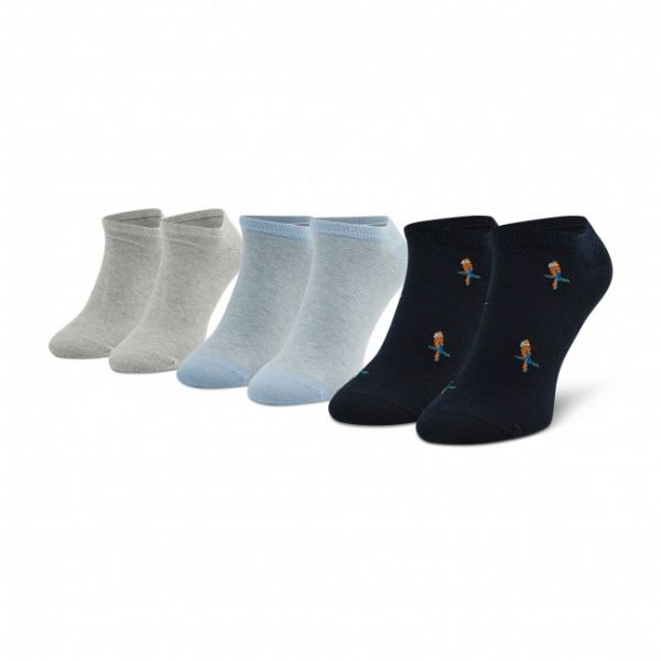 Set di 3 paia di calzini corti unisex Tom Tailor - 90231 Steel Blue 549