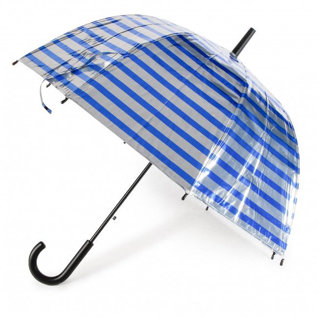 Ombrello Happy Rain - Long Ac Domeshape 40991 Metallic Stripes Silver/Blue