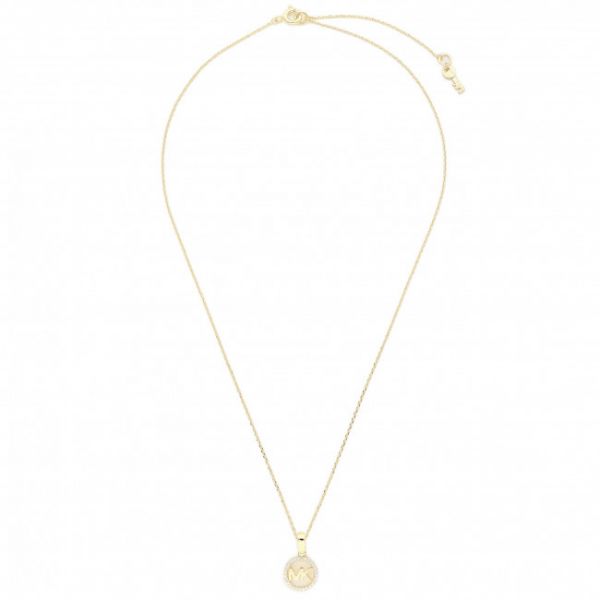 Collana Michael Kors - Logo Charm Neck MKC1108AN710 Gold Clear