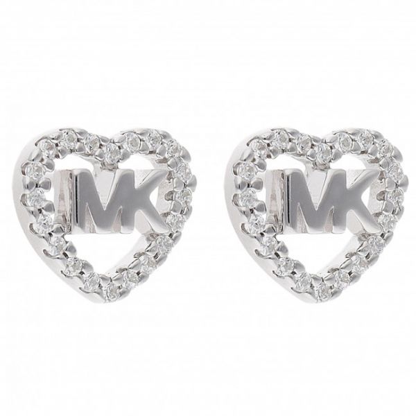 Orecchini Michael Kors - Logo Heart Stud MKC1243AN040 Silver Clear