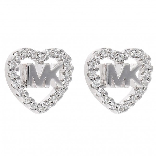 Orecchini Michael Kors - Logo Heart Stud MKC1243AN040 Silver Clear