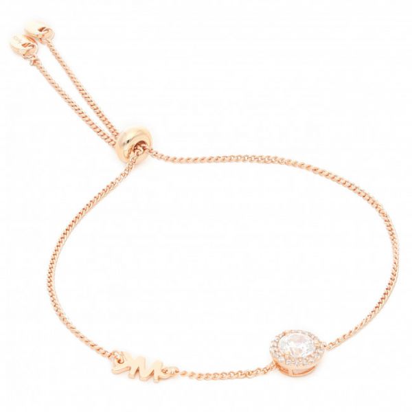 Bracciale Michael Kors - Pave Halo Slider MKC1206AN791 Rose Gold Clear
