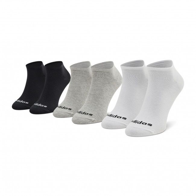 Set di 3 paia di calzini corti unisex adidas - Low Cut 3PP GE6137 Medium Grey Heather/White/Black