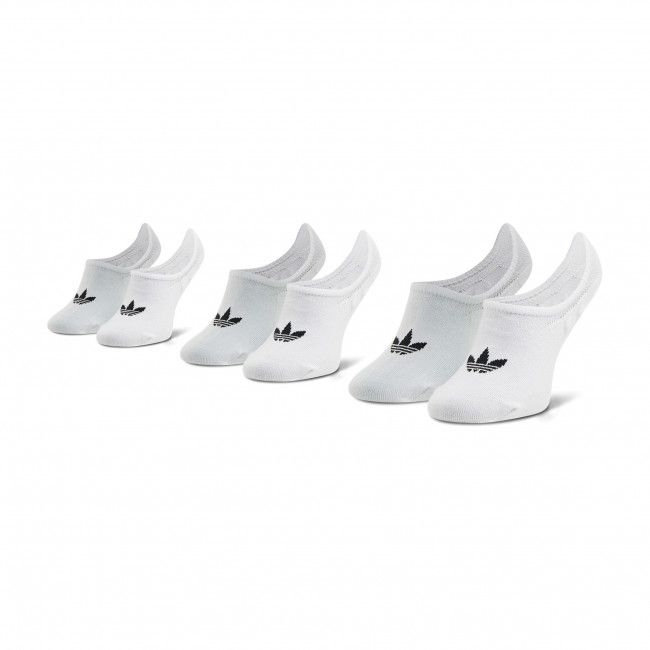 Set di 3 paia di pedulini unisex adidas - No-Show Socks 3P FM0676 White