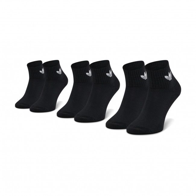 Set di 3 paia di calzini lunghi unisex adidas - Mid-Cut Crew FM0643 Black