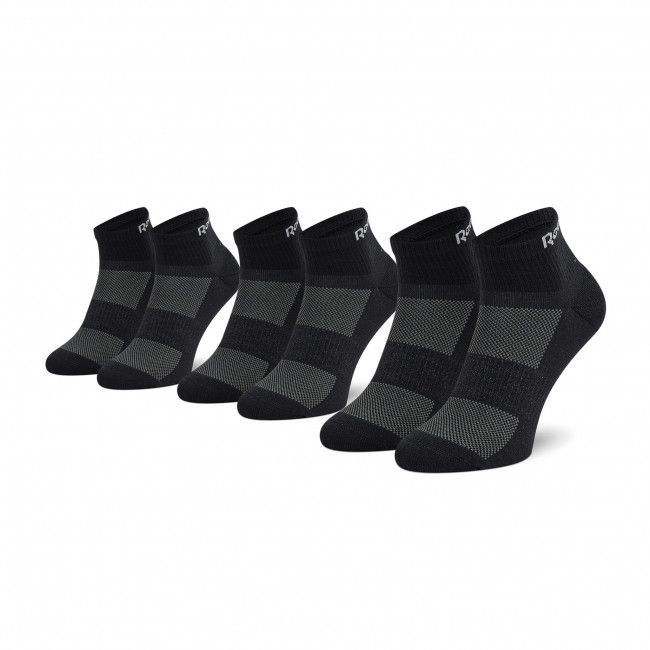 Set di 3 paia di calzini lunghi unisex Reebok - Te Ank Sock 3P GH0419 Black