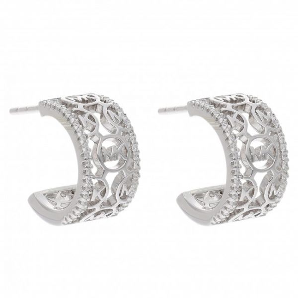 Orecchini MICHAEL KORS - Mnogram Opn Hggie MKC1476AN040 Rhodium Clear