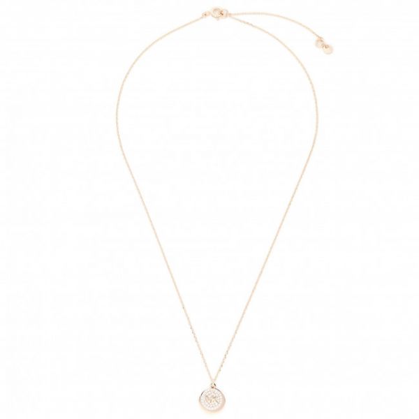 Collana Michael Kors - Pave Coin Neck MKC1515AN791 Rose Gold Clear Cz Collana Michael Kors - Pave Coin Neck MKC1515AN791 Rose Gold Clear Cz