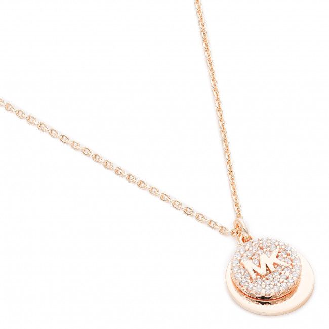 Collana Michael Kors - Pave Coin Neck MKC1515AN791 Rose Gold Clear Cz