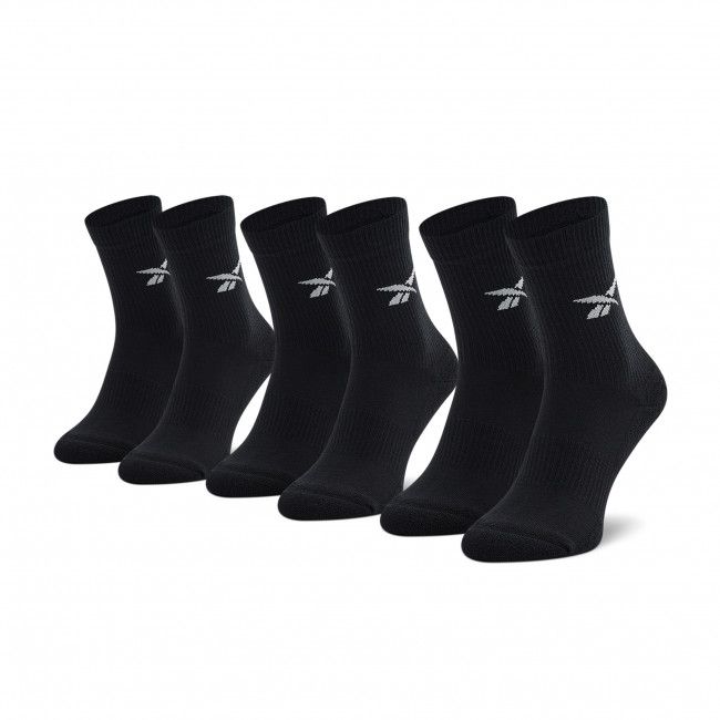 Set di 3 paia di calzini lunghi unisex Reebok - Cl Fo Crew Sock 3P HF5484 Black/Black/Black