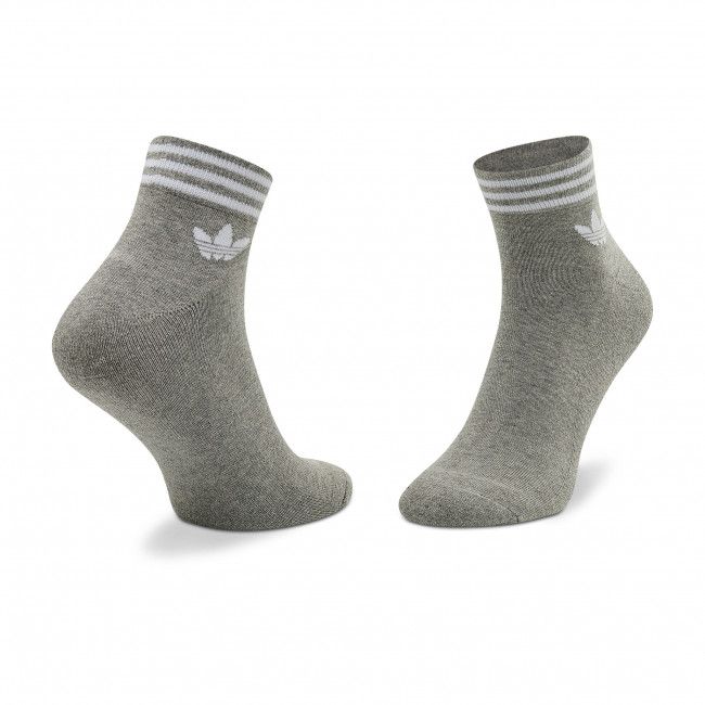 Set di 3 paia di calzini corti unisex adidas - Trefoil Ankle HC9550 Bianco Grigio