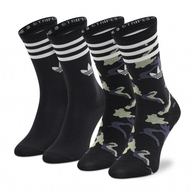 Set di 2 paia di calzini lunghi da donna adidas - Camo Crew HC9533 Black