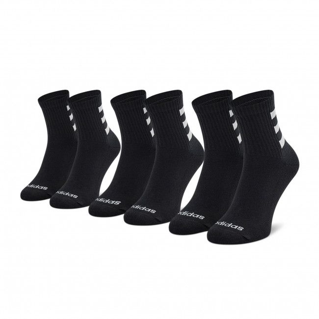Set di 3 paia di calzini lunghi da uomo adidas - HC 3S Quart 3PP HD2212 Black/Black/Black