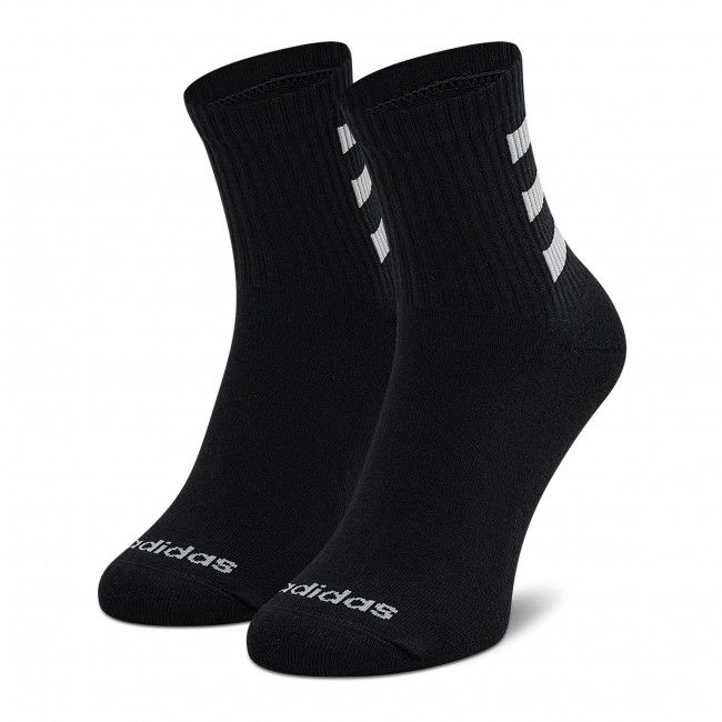 Set di 3 paia di calzini lunghi da uomo adidas - HC 3S Quart 3PP HD2212 Black/Black/Black