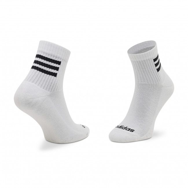 Set di 3 paia di calzini lunghi unisex adidas - Hc 3 Stripes Quarter HD2211 White