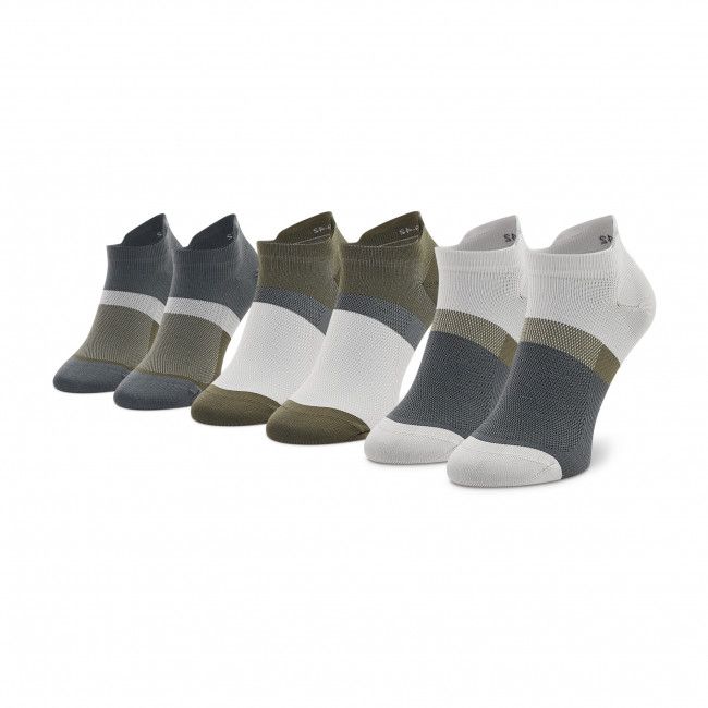 Set di 3 paia di calzini corti unisex ASICS - Color Block 3033B560 Mantle Green 300