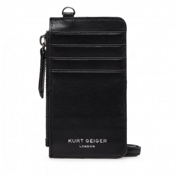Custodie per carte di credito Kurt Geiger - Card Holder W Strap 3702200109 Black Custodie per carte di credito Kurt Geiger - Card Holder W Strap 3702200109 Black