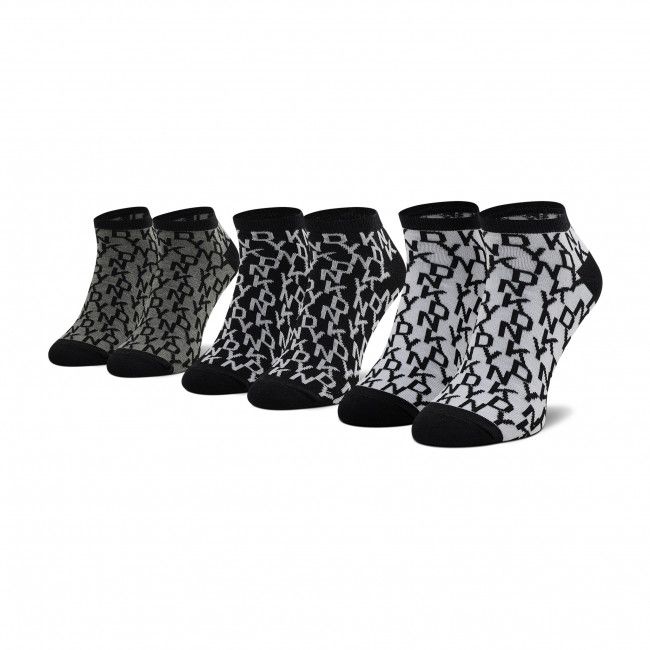 Set di 3 paia di calzini corti da uomo DKNY - Drew S5_6209T_DKY Black/Grey/White