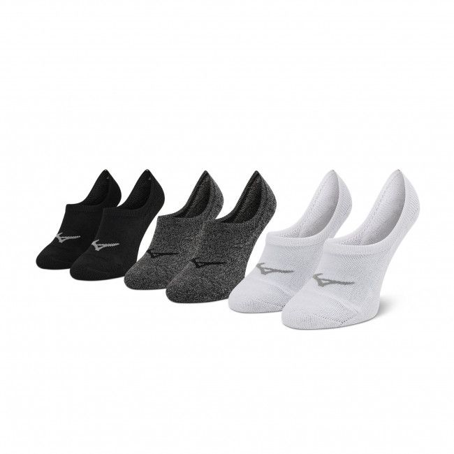 Set di 3 paia di pedulini da uomo MIZUNO - Super Short Socks 3P J2GX005577 White/Black/Grey