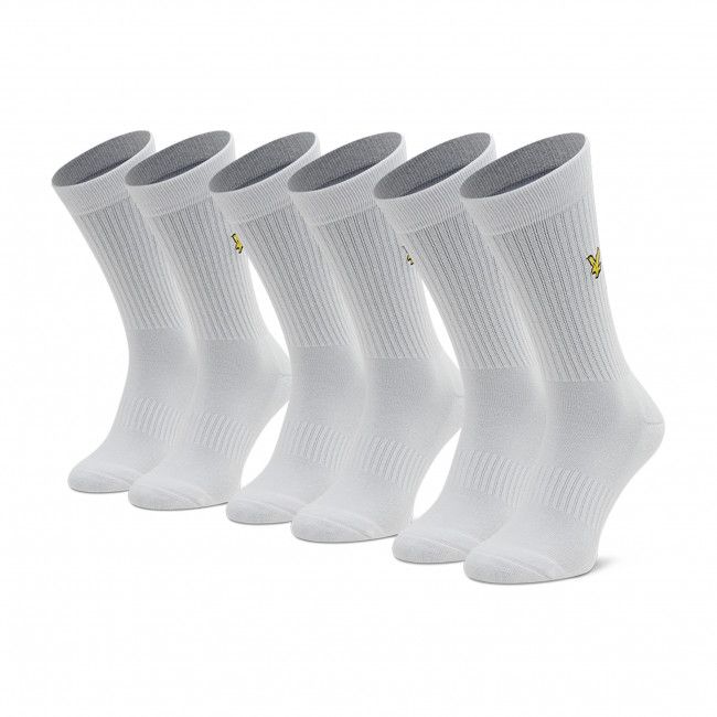 Set di 3 paia di calzini lunghi da uomo Lyle &amp; Scott - Hamilton LS-SPRT-SK-502-3321 r.40-46 Bright White