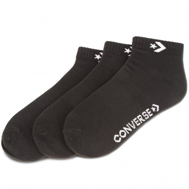 Set di 3 paia di calzini corti unisex Converse - E746B-3010 Nero