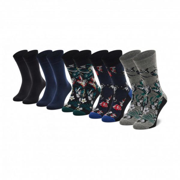 Set di 5 paia di calzini lunghi da uomo Jack&Jones - Jaconarch 12197997 Black Set di 5 paia di calzini lunghi da uomo Jack&Jones - Jaconarch 12197997 Black