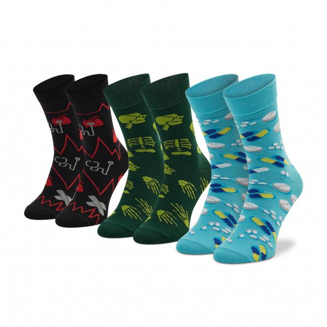 Set di 3 paia di calzini lunghi unisex RAINBOW SOCKS - Rainbow Socks Box Doctor Multicolore Verde