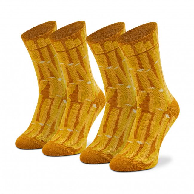 Set di 2 paia di calzini lunghi unisex RAINBOW SOCKS - Tasty Fries Socks Giallo