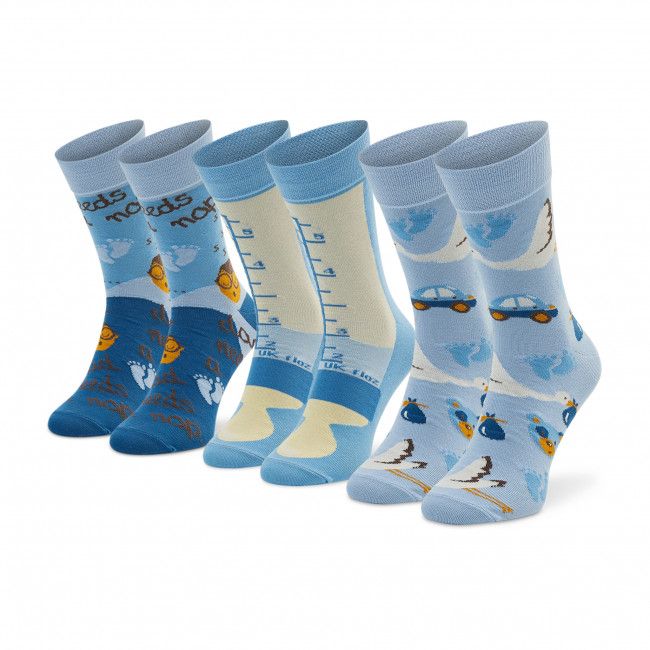 Set di 3 paia di calzini lunghi da uomo Rainbow Socks - Rainbow Socks Box Parent Blu