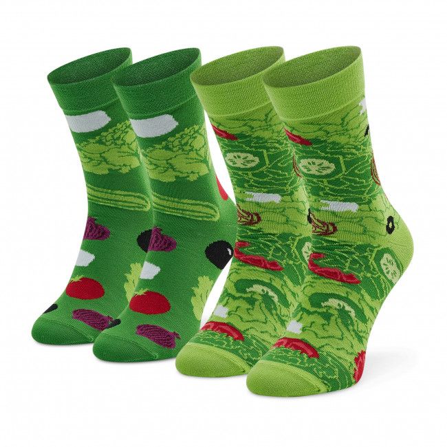 Set di 2 paia di calzini lunghi unisex Rainbow Socks - Tasty Salad Socks Box Verde