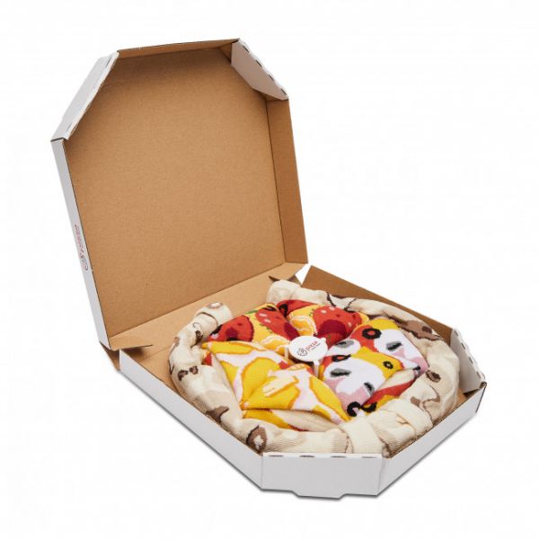 Set di 4 paia di calzini lunghi unisex Rainbow Socks - Pizza Socks Box Hawaii/Capriciosa/Pepperonii Multicolore