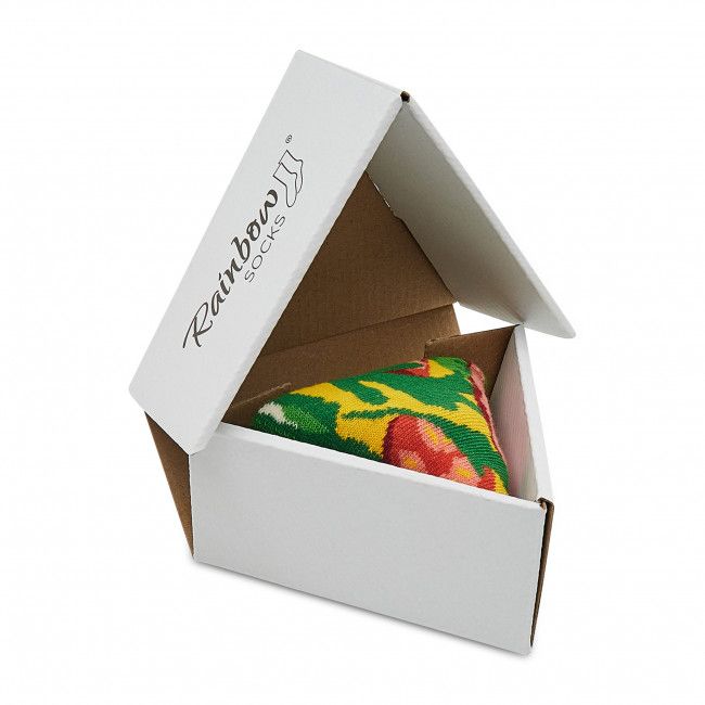 Calzini lunghi unisex Rainbow Socks - Pizza Socks Box Slice Italiana Giallo