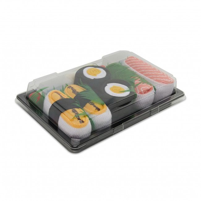 Set di 3 paia di calzini lunghi unisex Rainbow Socks - Sushi Socks Box 1x Salmon Nigiri 1x Turnips Maki 1x Tamago Omelette Nigiri Multicolore