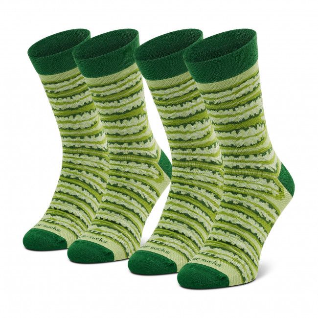 Set di 2 paia di calzini lunghi unisex RAINBOW SOCKS - Jar Socks Cucumber Verde