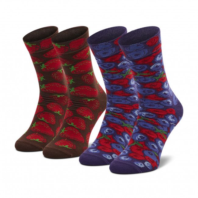 Set di 2 paia di calzini lunghi unisex Rainbow Socks - Jar Socks Strawberries And Blueberries Multicolore