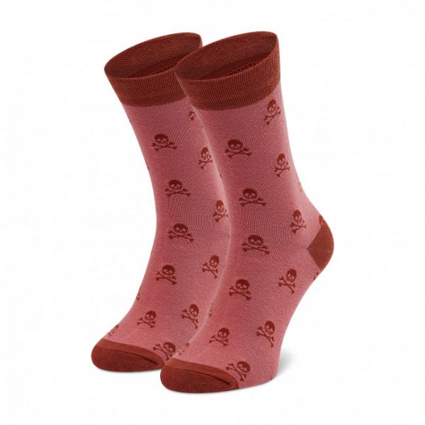 Calzini lunghi da uomo DOTS SOCKS - SX-413-R Rosa