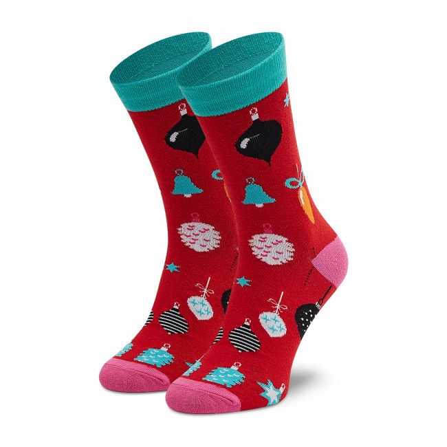 Calzini lunghi unisex Dots Socks - SX-474-W Rosso