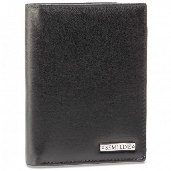 Portafoglio grande da uomo Semi Line - P8223-0 Nero