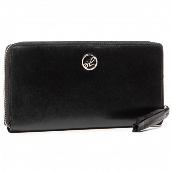 Portafoglio grande da donna Semi Line - P8224-0 Nero