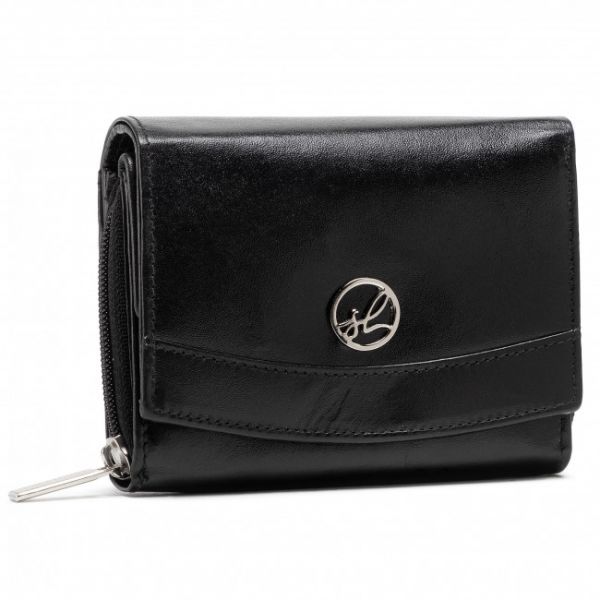Portafoglio grande da donna Semi Line - P8225-0 Nero