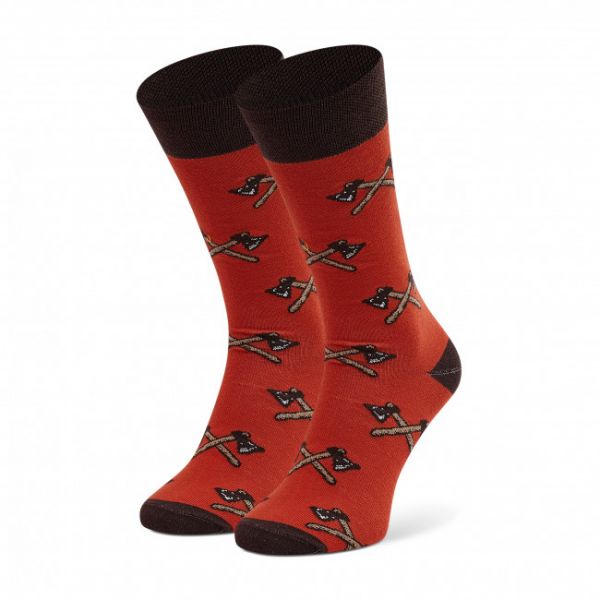 Calzini lunghi unisex CUP OF SOX - Wanna Sea My Axes ? A Czerwone