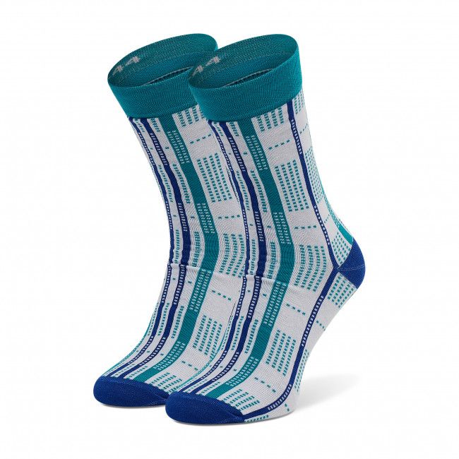 Calzini lunghi unisex CUP OF SOX - Krata Na Lata Niebieskie